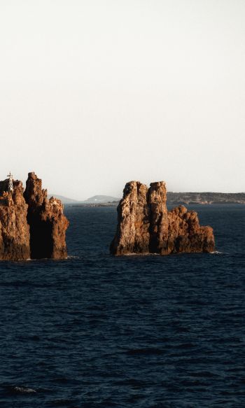 Greece, rocks in the sea Wallpaper 1200x2000
