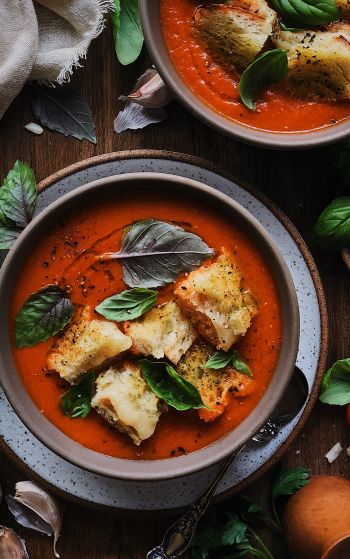 tomato soup, food Wallpaper 1752x2800