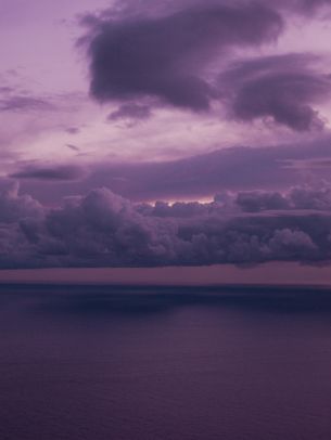 night sea, lilac Wallpaper 1668x2224