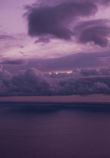 night sea, lilac Wallpaper 1640x2360
