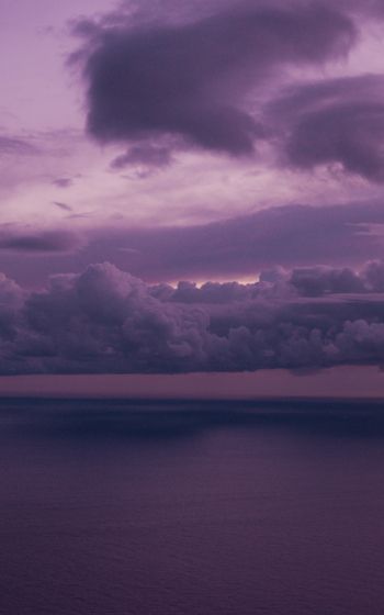 night sea, lilac Wallpaper 800x1280