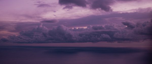 night sea, lilac Wallpaper 2560x1080
