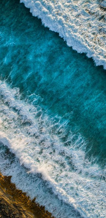 sea, waves, sea foam Wallpaper 1080x2220