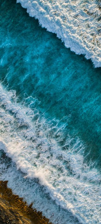 sea, waves, sea foam Wallpaper 1080x2400