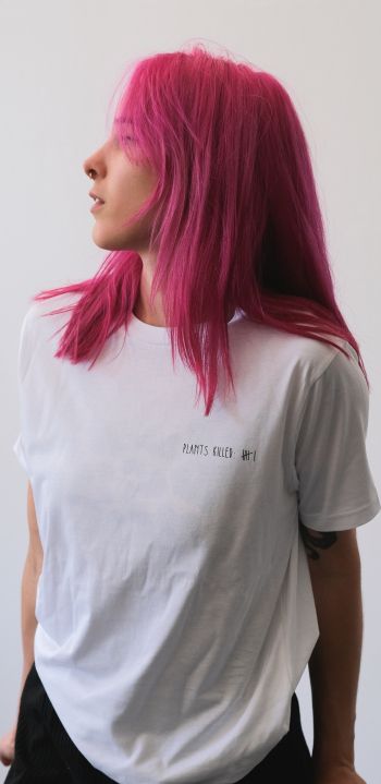 girl with pink hair Wallpaper 1440x2960