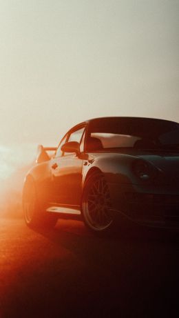 car at sunset Wallpaper 640x1136