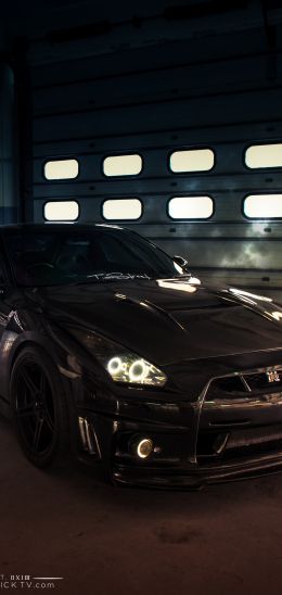 NIssan Skyline GTR R35, mustang, sports car Wallpaper 1080x2280