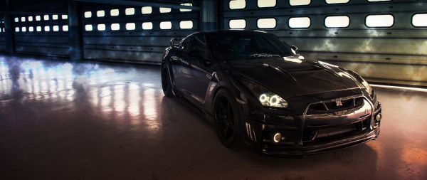 NIssan Skyline GTR R35, mustang, sports car Wallpaper 2560x1080