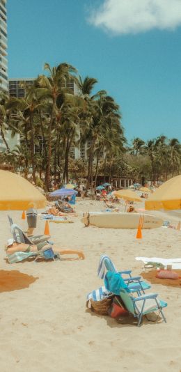 Waikiki, Honolulu, Hawaii, USA Wallpaper 1080x2220