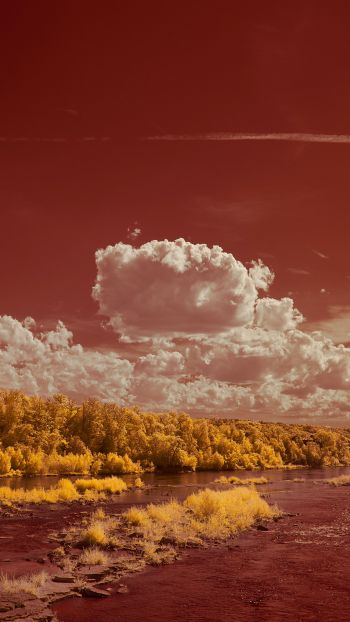 Обои 1080x1920 пейзаж, кучевые облака