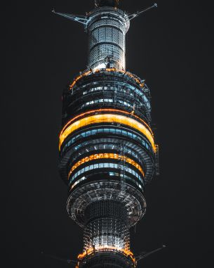 Ostankino TV tower, night Wallpaper 3981x4976