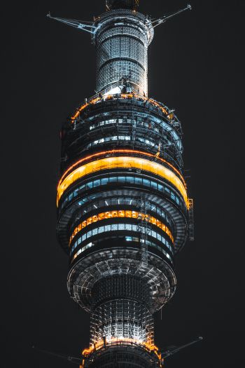 Ostankino TV tower, night Wallpaper 640x960