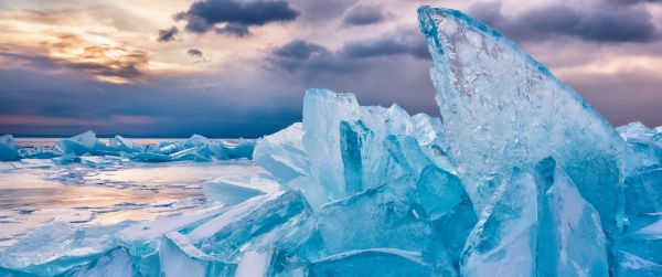 Baikal, ice, landscape Wallpaper 3440x1440