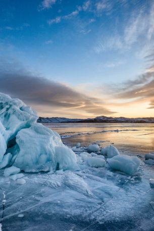 Baikal, lake, winter Wallpaper 640x960