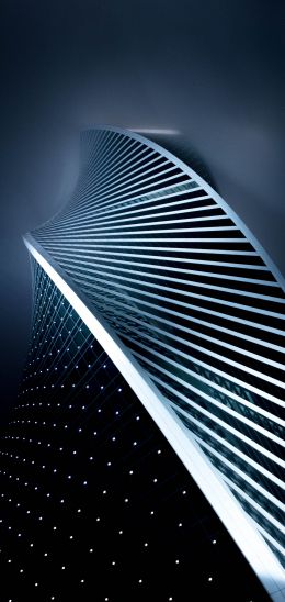 Moscow City, skyscraper, black Wallpaper 1440x3040