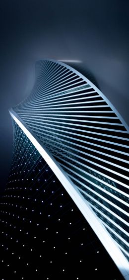 Moscow City, skyscraper, black Wallpaper 1080x2340