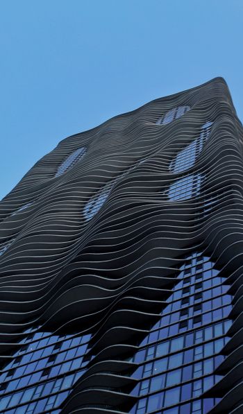 Обои 600x1024 Волнистое здание, Чикаго, Иллинойс, США