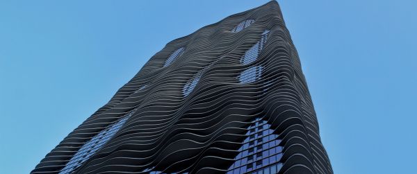 Wavy building, Chicago, Illinois, USA Wallpaper 3440x1440