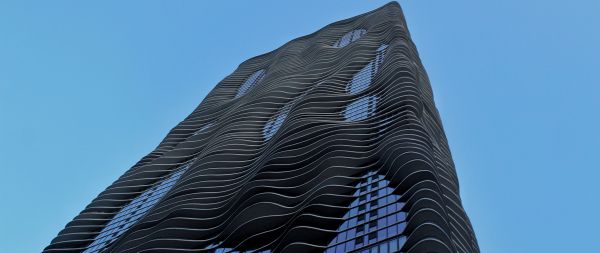 Обои 2560x1080 Волнистое здание, Чикаго, Иллинойс, США