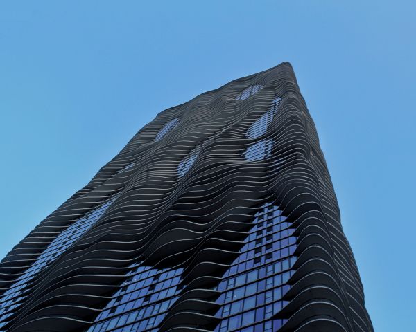 Обои 1280x1024 Волнистое здание, Чикаго, Иллинойс, США