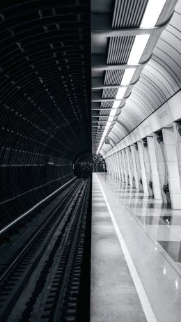 subway, black and white, Moscow Wallpaper 2160x3840