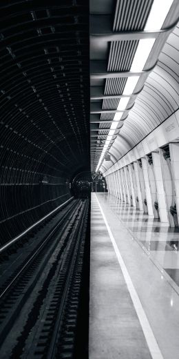 subway, black and white, Moscow Wallpaper 720x1440