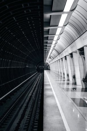 subway, black and white, Moscow Wallpaper 5517x8276