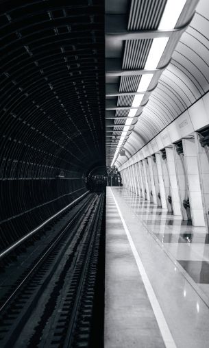 Обои 1200x2000 метро, черное и белое, Москва
