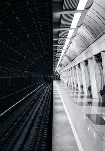 subway, black and white, Moscow Wallpaper 1640x2360