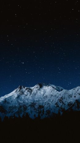 Обои 1440x2560 Нанга-Парбат, гора, ночь