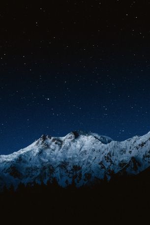 Nanga-Parbat, mountain, night Wallpaper 640x960