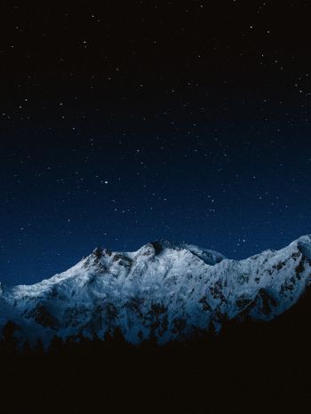 Nanga-Parbat, mountain, night Wallpaper 1668x2224
