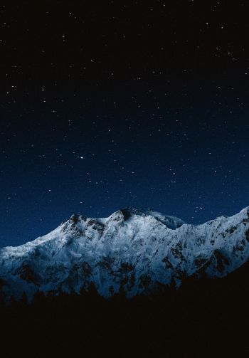 Nanga-Parbat, mountain, night Wallpaper 1640x2360