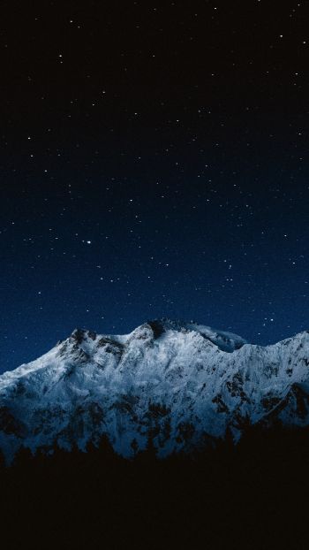 Обои 1080x1920 Нанга-Парбат, гора, ночь