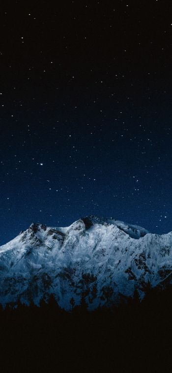Nanga-Parbat, mountain, night Wallpaper 1284x2778