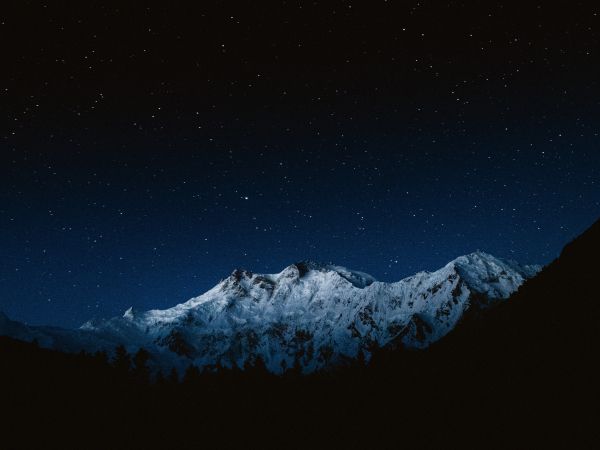 Nanga-Parbat, mountain, night Wallpaper 1024x768