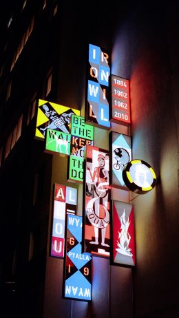 New York, neon, sign Wallpaper 1080x1920