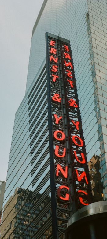 Обои 1080x2400 Таймс-сквер, Манхэттен, Нью-Йорк, США