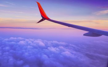 airplane wing, flight, clouds Wallpaper 1920x1200