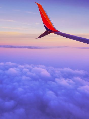airplane wing, flight, clouds Wallpaper 1536x2048