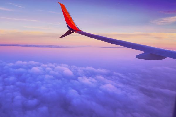 airplane wing, flight, clouds Wallpaper 4096x2730