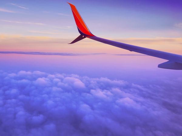 airplane wing, flight, clouds Wallpaper 800x600