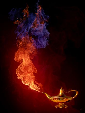 Aladdin's lamp, fire, flame Wallpaper 1668x2224