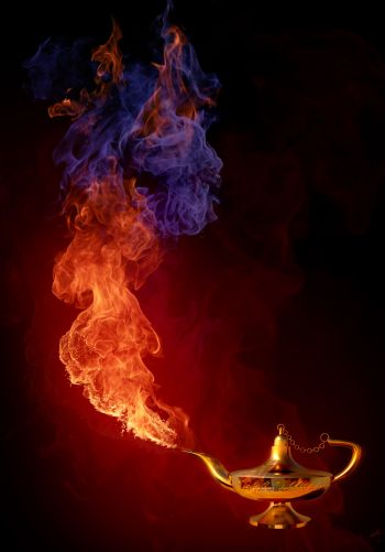 Aladdin's lamp, fire, flame Wallpaper 1668x2388