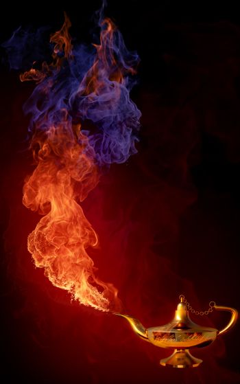 Aladdin's lamp, fire, flame Wallpaper 1752x2800