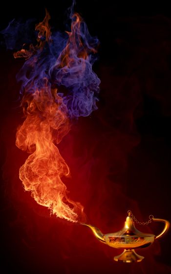 Aladdin's lamp, fire, flame Wallpaper 1600x2560