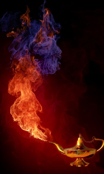 Aladdin's lamp, fire, flame Wallpaper 1200x2000