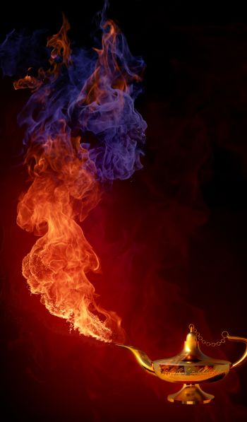 Aladdin's lamp, fire, flame Wallpaper 600x1024