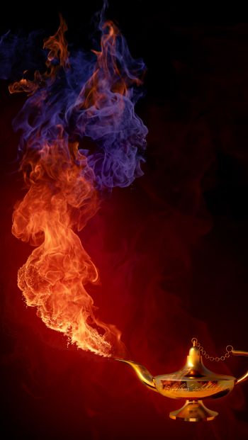 Aladdin's lamp, fire, flame Wallpaper 640x1136