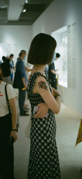 Asia, girl, tattoo Wallpaper 1170x2532